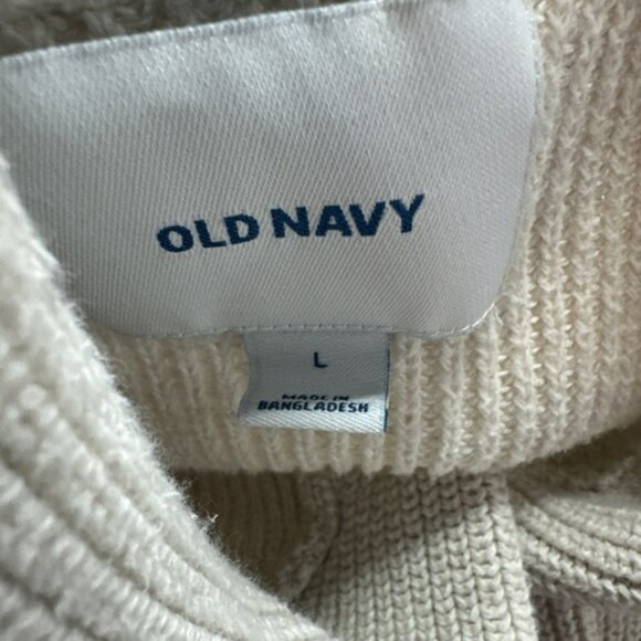 Old Navy Men's Shawl Collar Cardigan Sweater Beige Size L Grandpa Dad - Picture 8 of 11